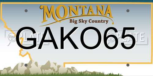 GAKO65 Montana License Plate