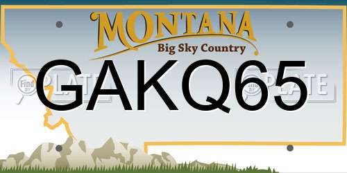 GAKQ65 Montana License Plate