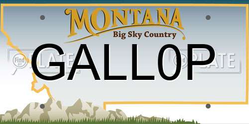 GALL0P Montana License Plate