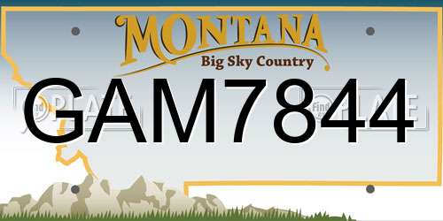 GAM7844 Montana License Plate