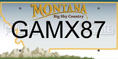 GAMX87 Montana License Plate