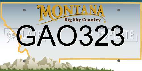 GAO323 Montana License Plate