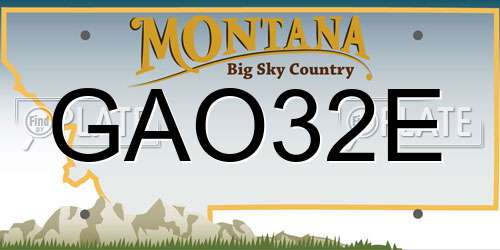 GAO32E Montana License Plate