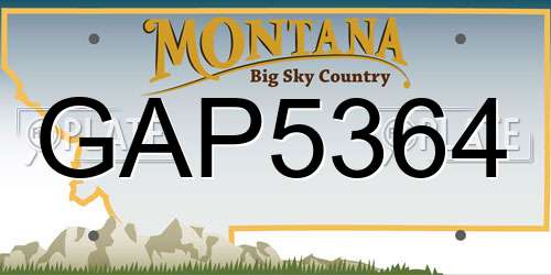 GAP5364 Montana License Plate