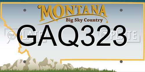 GAQ323 Montana License Plate