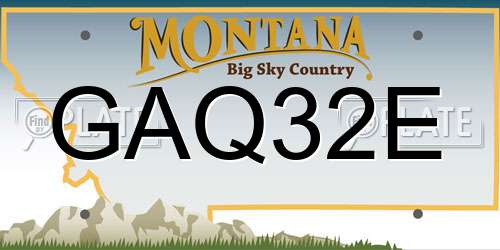 GAQ32E Montana License Plate