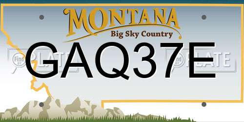 GAQ37E Montana License Plate