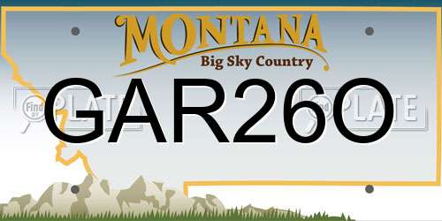 GAR26O Montana License Plate