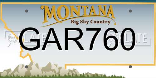 GAR760 Montana License Plate