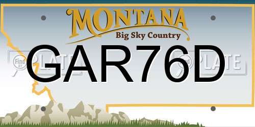 GAR76D Montana License Plate