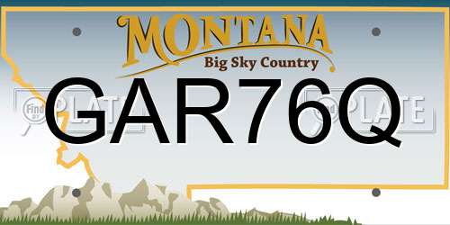 GAR76Q Montana License Plate