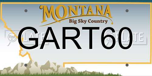 GART60 Montana License Plate