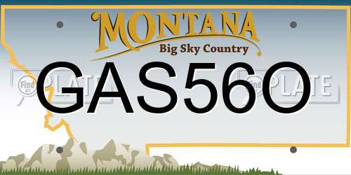 GAS56O Montana License Plate