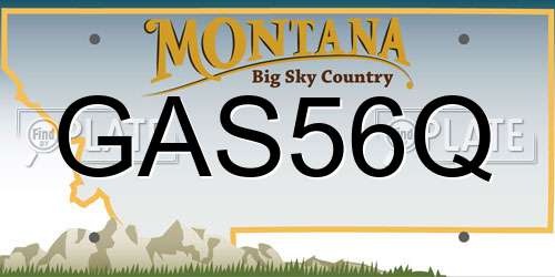 GAS56Q Montana License Plate