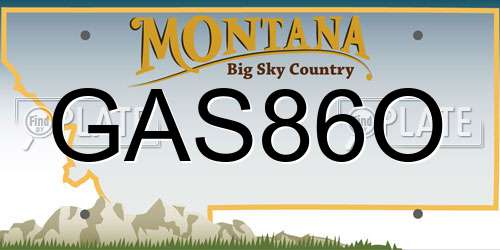 GAS86O Montana License Plate