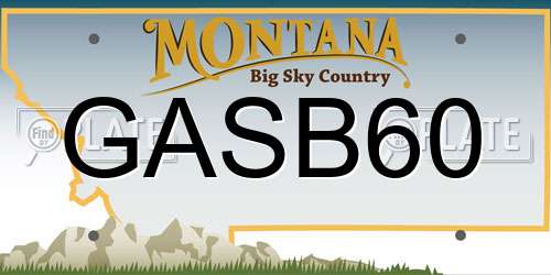 GASB60 Montana License Plate