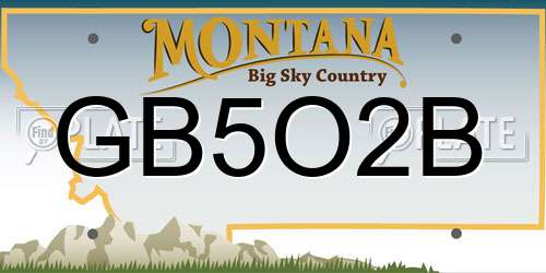 GB5O2B Montana License Plate