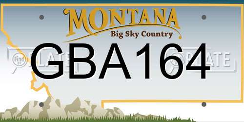 GBA164 Montana License Plate