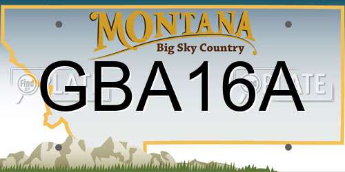 GBA16A Montana License Plate
