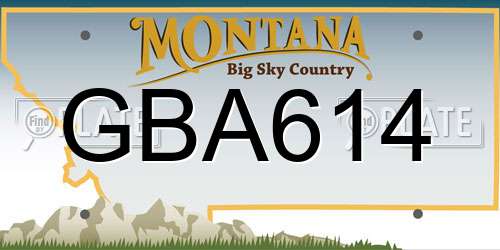 GBA614 Montana License Plate