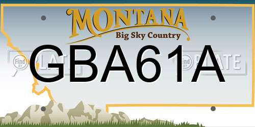 GBA61A Montana License Plate
