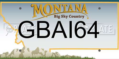 GBAI64 Montana License Plate