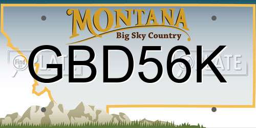 GBD56K Montana License Plate