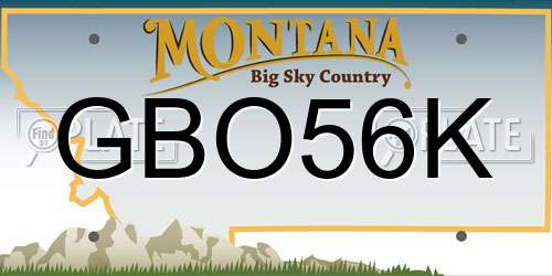 GBO56K Montana License Plate