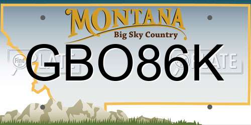 GBO86K Montana License Plate