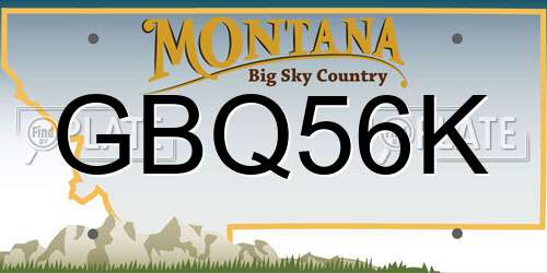 GBQ56K Montana License Plate