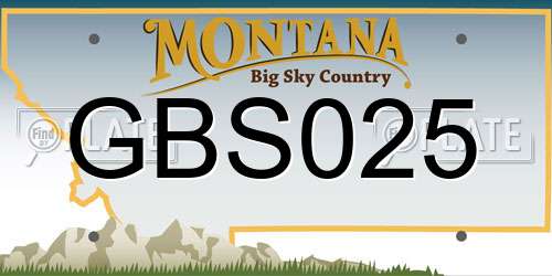 GBS025 Montana License Plate