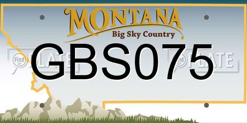 GBS075 Montana License Plate