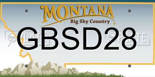 GBSD28 Montana License Plate
