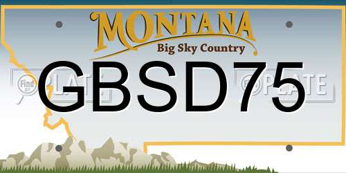 GBSD75 Montana License Plate