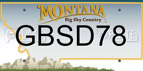 GBSD78 Montana License Plate
