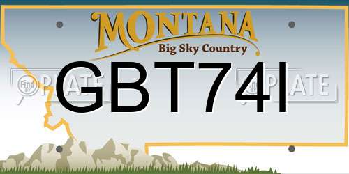 GBT74I Montana License Plate