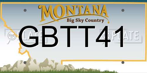 GBTT41 Montana License Plate
