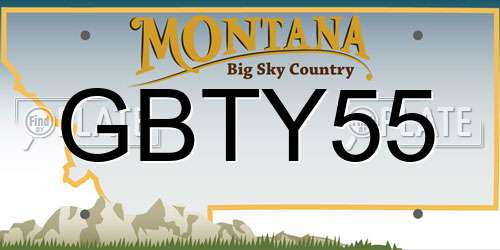 GBTY55 Montana License Plate