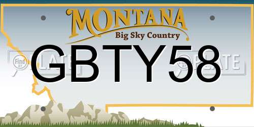 GBTY58 Montana License Plate