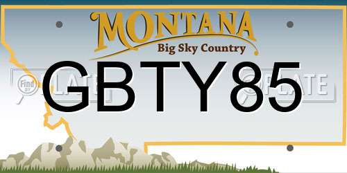 GBTY85 Montana License Plate