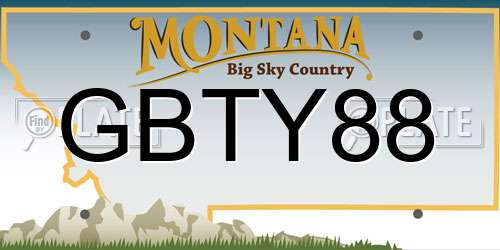 GBTY88 Montana License Plate