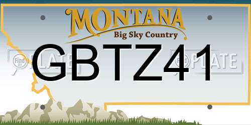 GBTZ41 Montana License Plate