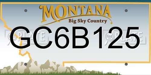 GC6B125 Montana License Plate