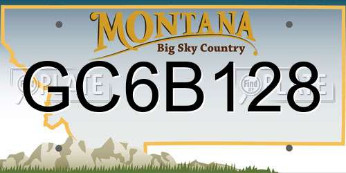 GC6B128 Montana License Plate