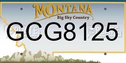 GCG8125 Montana License Plate