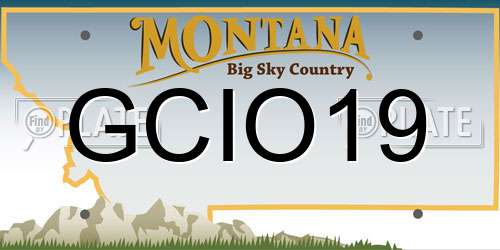 GCIO19 Montana License Plate