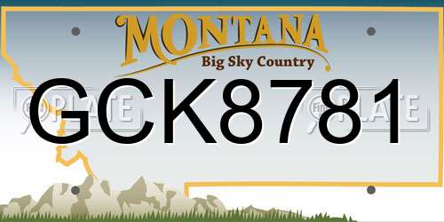 GCK8781 Montana License Plate