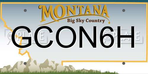 GCON6H Montana License Plate