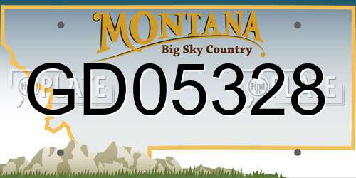 GD05328 Montana License Plate