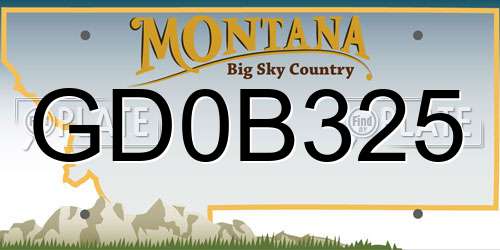 GD0B325 Montana License Plate